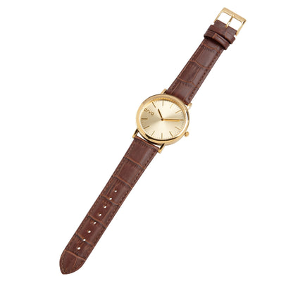 Arvo Gold Time Sawyer Watch - Alligator Band