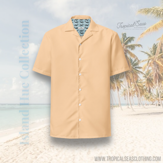 Labelless Clownfish Orange Button Down Camp Shirt