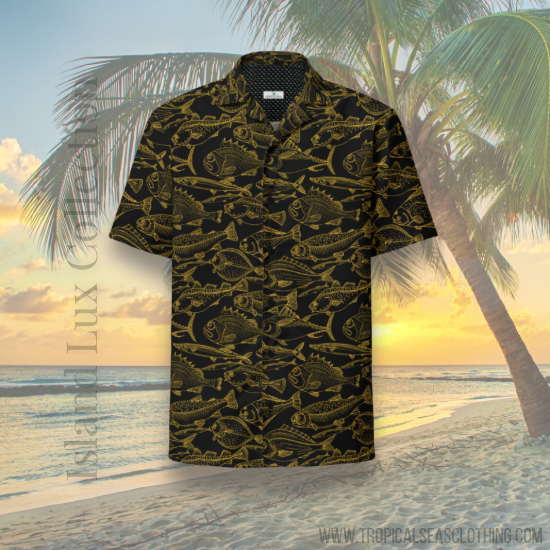 Sea of Gold Riches Button Down Hawaiian Shirt