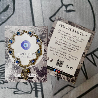 Chiming Bell Evil Eye with Hamsa Hand Bracelet