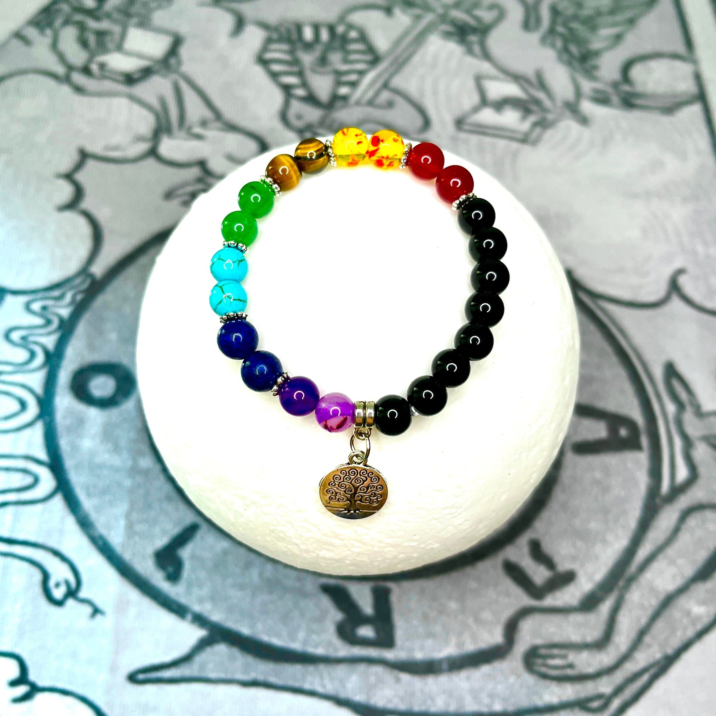 Quartz Chakra Balancing Tree of Life Bracelet