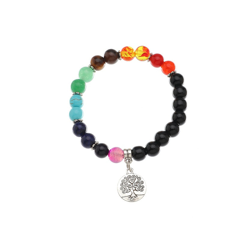 Quartz Chakra Balancing Tree of Life Bracelet