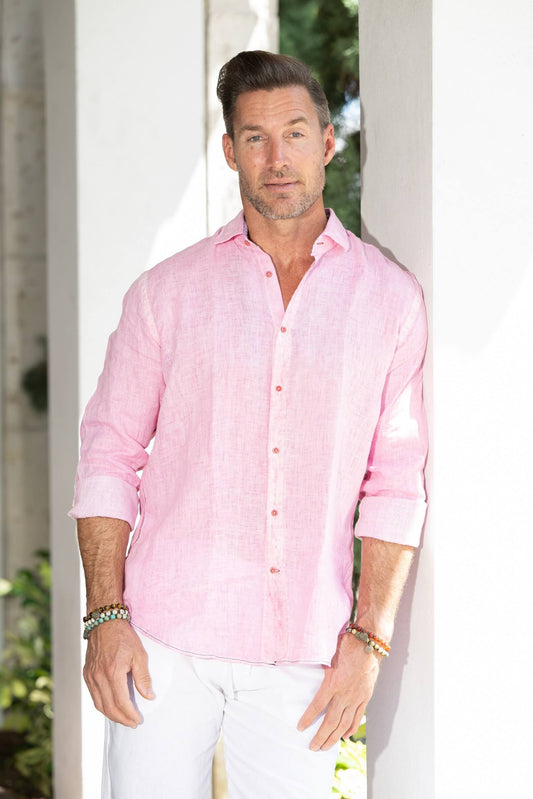 RICARDO LINEN SHIRT (White, Pink, Lavender, Light Blue)