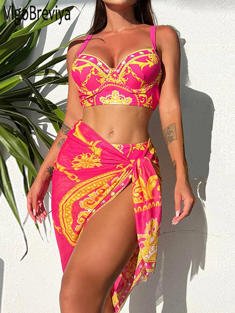 Lux three piece swimsuit summer - Sexikinis Swim