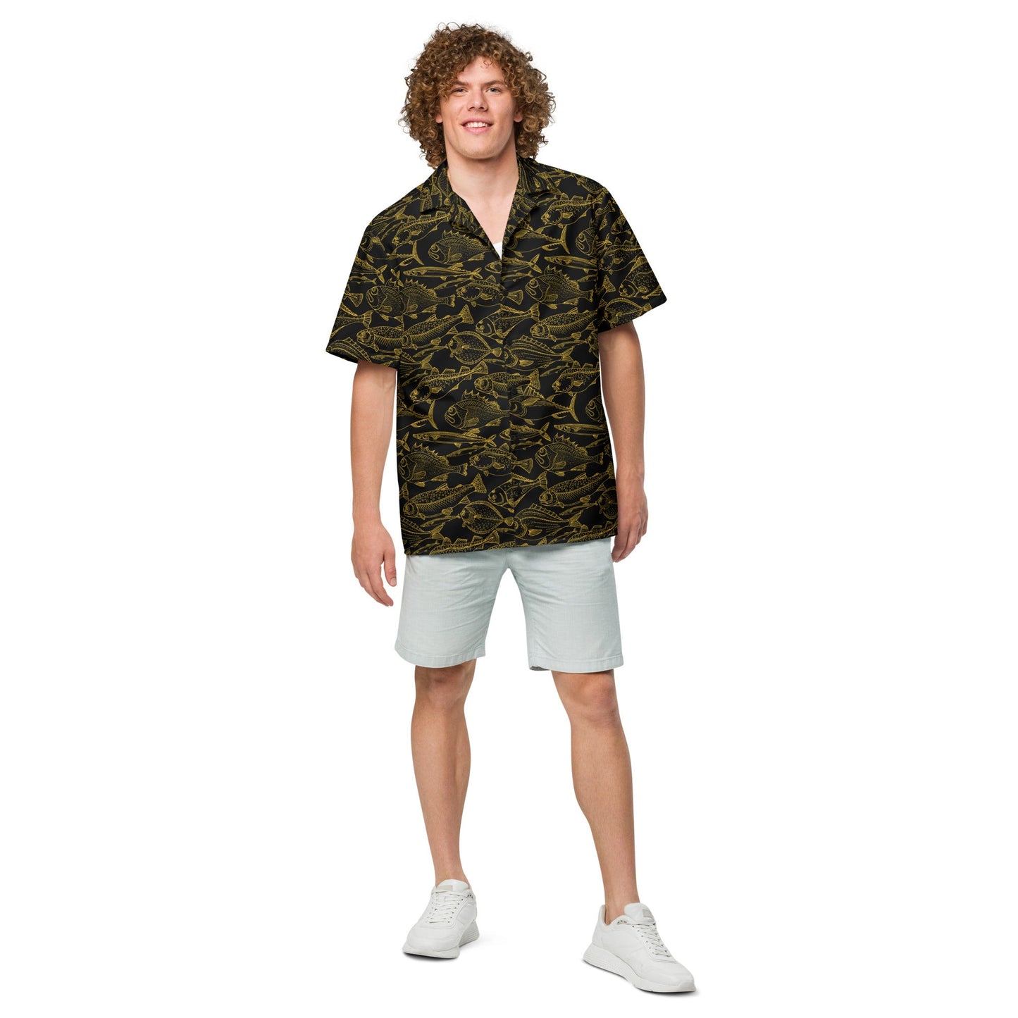 Sea of Gold Riches Button Down Hawaiian Shirt