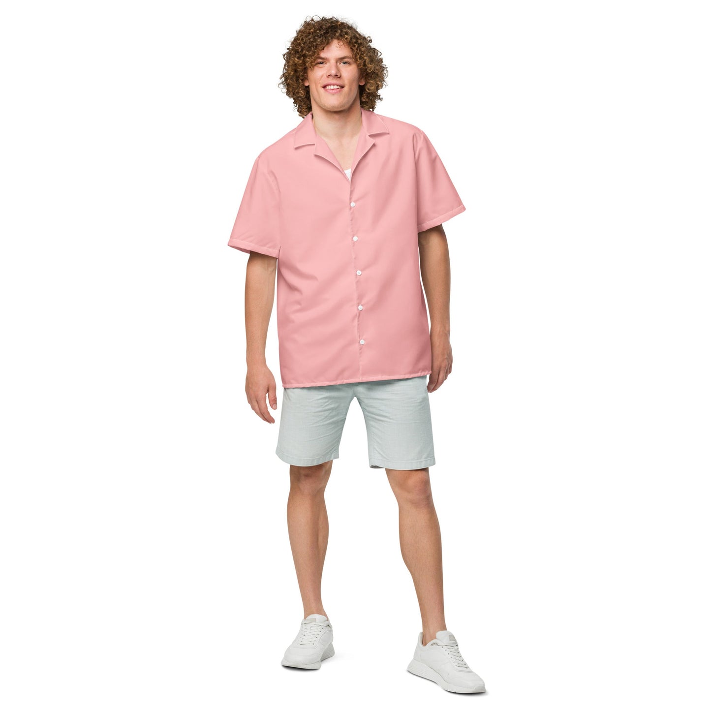 Labelless Coral Pink Button Down Camp Shirt