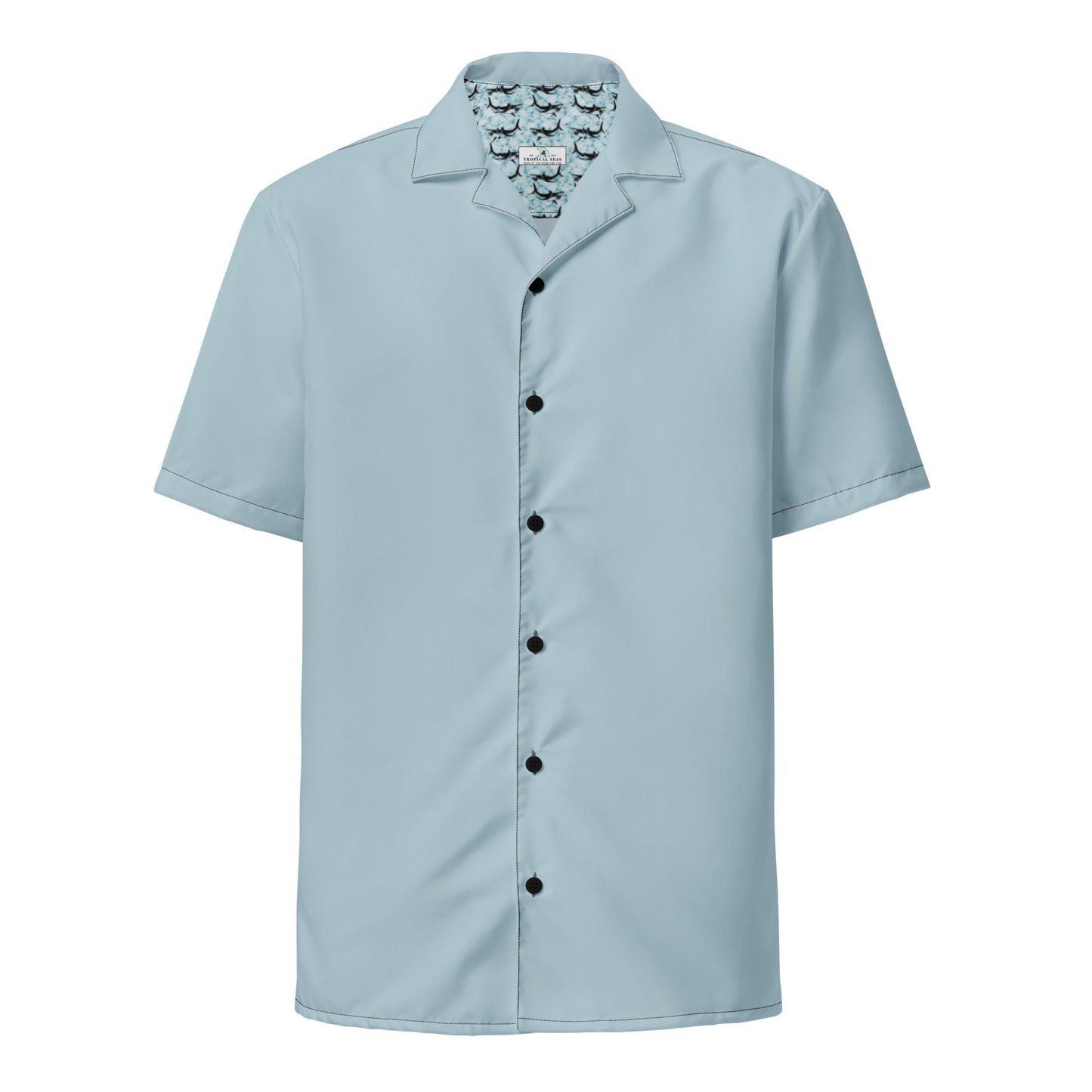 Labelless Shark Skin Blue Button Down Camp Shirt