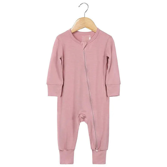 Dark Pink Super Soft 2 Way Zip Sleepsuits