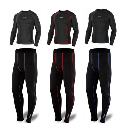 Men's Compression Top + Bottom Baselayers Set