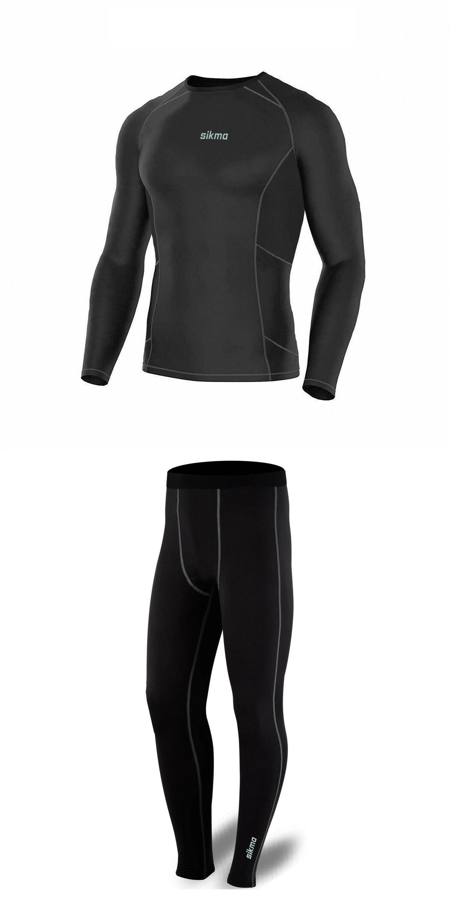 Men's Compression Top + Bottom Baselayers Set