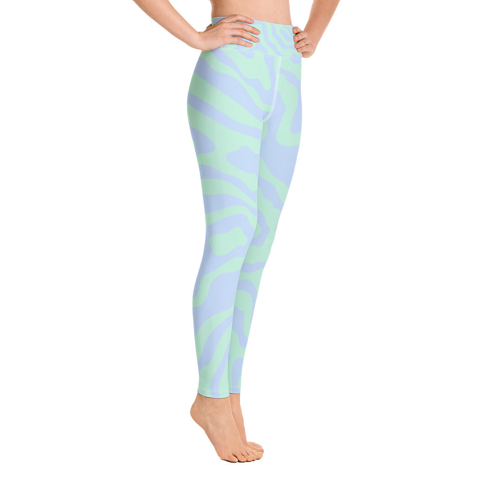 Women's Tropical Print Retro Kelp Yoga Leggings