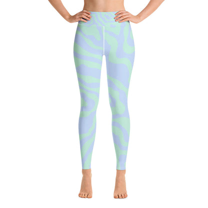 Women's Tropical Print Retro Kelp Yoga Leggings