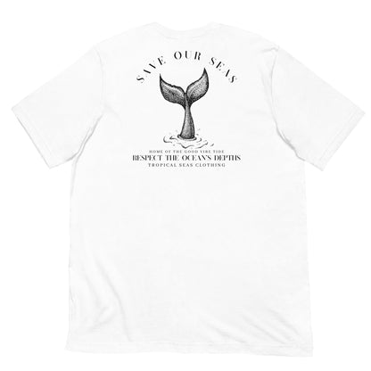 Respect the Depths Whale staple eco t-shirt