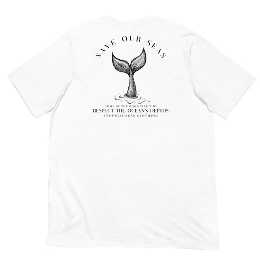 Respect the Depths Whale staple eco t-shirt